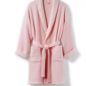 Hotel Collection  Women's Cotton Waffle Textured Bath Robe Pink Size S/M